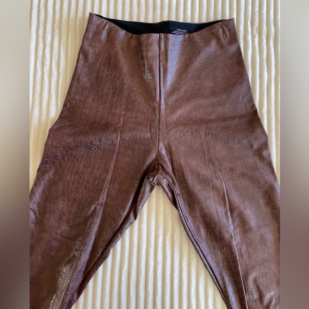 Commando leggings Faux Leather Croc-Embossed size Large LIKE NEW brown - Picture 7 of 17